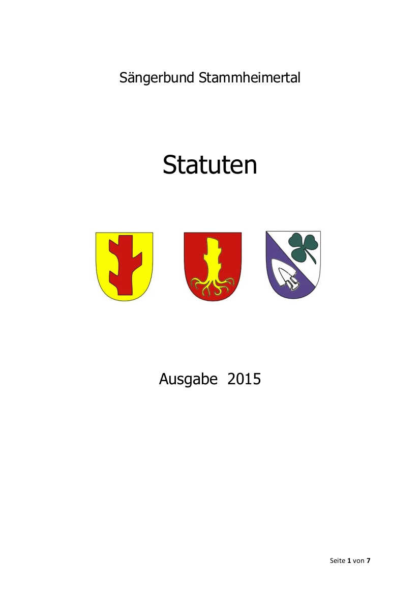 Deckblatt Statuten